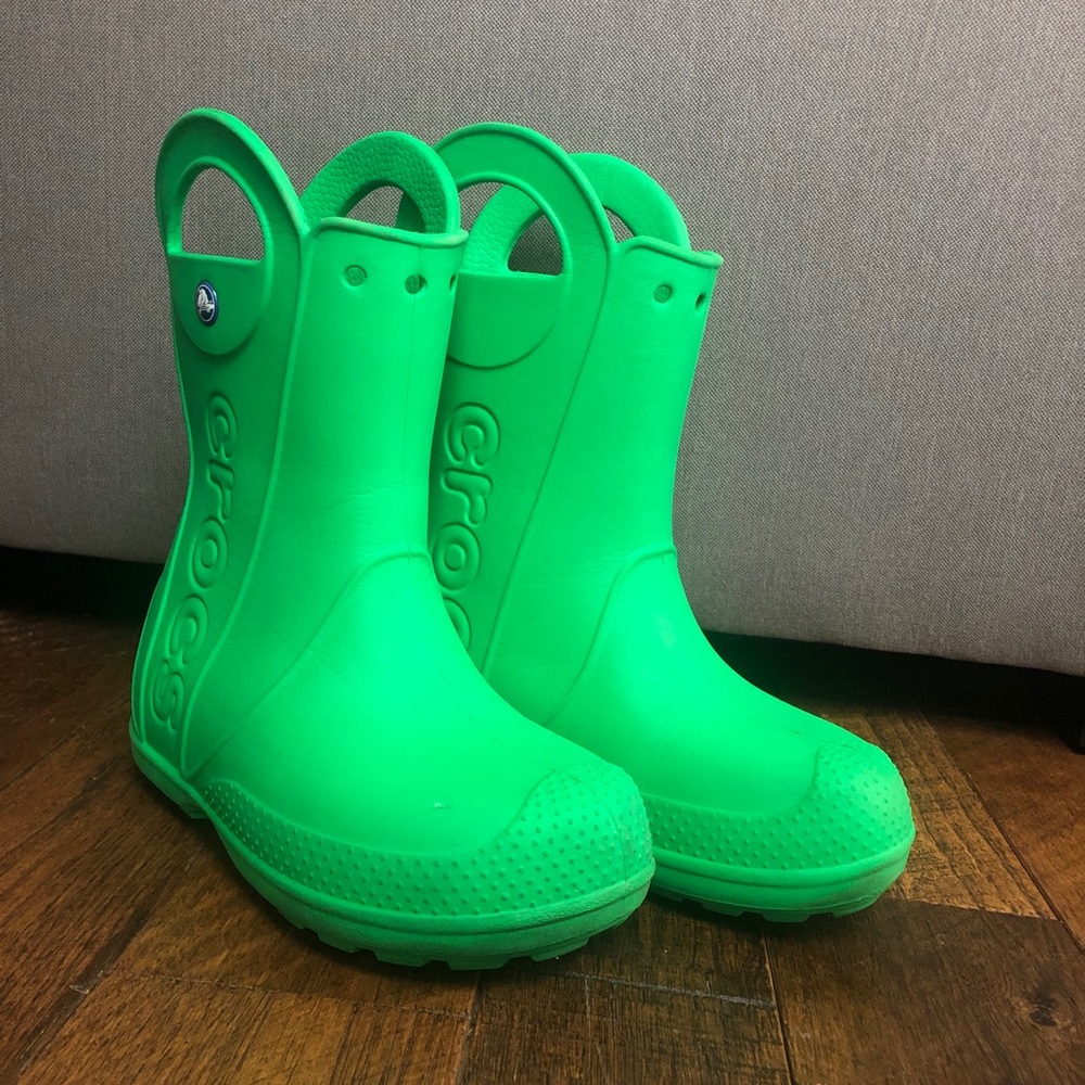 Green Crocs Rainboots - size 11